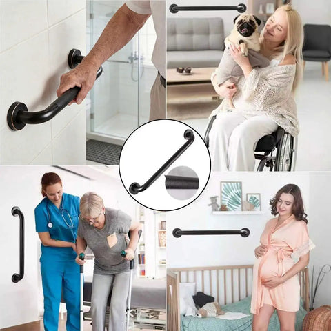 Built Tough Sixteen Inch Oil Rubbed Bronze Shower Grab Bar Wall Mounted Rustproof Stainless Steel Bathroom Safety Rail with Heavy Duty Grip.