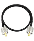 RG58 Coax Cable 2 Feet Solid Copper Core Low Loss Shielded Beefy For SWR Meter CB Radio Ham Radio Antenna Tuner Police Scanner UHF PL-259