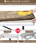 Sunflower Themed 6Ft Picnic Table Cover With Elastic Bench Covers Waterproof Fitted Tablecloths Wood Grain Outdoor Gear For Camping No Fuss Grilling 3 Piece Set