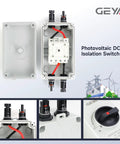 32 Amp DC 1200V Solar Disconnect Switch Isolator With IP66 Waterproof Enclosure, open view showing internal components