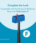 Blue Medium Post Mounted Outdoor Mailbox Weatherproof And Rust Resistant Galvanized Steel Construction Built To Withstand Rain Snow And Sun