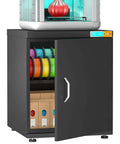 Dehumidifying 3D Printer Cabinet With 180L Storage For Up To 40 Filament Rolls, side view with open door showing filament spools