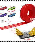16 Ft Flexible Race Track With Suction Cups For Diecast 1 64th Cars Portable Roll Out Red Car Track Toy For Kids 3 Plus