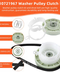 No Sweat Washer Shift Actuator Plus Pulley Clutch Kit And Drive Belt For Household Clothes Washer, durable rubber components and assembly parts.