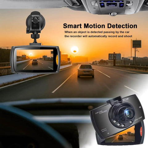 2.4 Inch 1080P Dash Cam For Cars With Super Night Vision And 24 Hour Recording dashboard view
