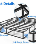 Rock Solid King Size Box Spring, Nine Inch Heavy Duty Steel Mattress Foundation With Tight Fabric Wrap, showing strong structure and round corners.