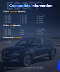 Compatibility chart for Hyundai and Kia models with reference number 512492 shown above a parked SUV on a road background.