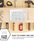 300 Piece Stainless Steel E Shaped Retaining Ring Kit With Storage Case on a workbench with tools