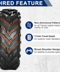 Set Of 2 25x8-12 ATV UTV Beefy Mud Trail Tires 6 Ply Tubeless For Off Road Adventures, directional tread pattern