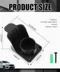 Outdoor EV Charger Wall Mount With Rain Cover And Cable Hanger, dimensions and components displayed.