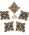 50 Pack Vintage Upholstery Nails Heavy Duty Iron Decorative Tacks For Furniture Makeover Rust Resistant Plated Surface floral design tacks with screws