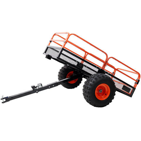 Heavy Duty Utility Trailer With 1500 Lb Load Capacity For Farm Hauling Lawn Mower And ATV UTV Towing Built From Solid Steel With All-Terrain Tires