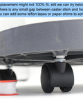 Swivel Caster Wheels Four Pack 1.5 Inch Locking Casters with 6.25 mm straight stem on plastic furniture with gap adjustment