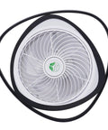 Ceiling Fan with Light 20 Inch Low Profile Invisible Chandelier Fan for, top view of sleek design, showcasing white blades and black frame.