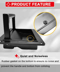 Recessed Door Pull Handles Set Of 2 In Black Zinc Alloy Folding Flush Lift Ring Design with rubber gasket for noise reduction