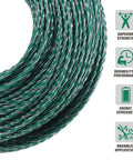 Heavy Duty Twisted Trimmer Line Donut Kit 0.095 Inch By 393 Feet Dual Core String 3 Layer Square Twist Built In Line Cutter