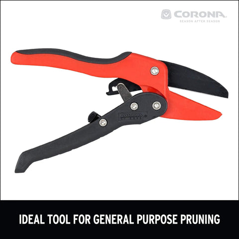 Ratcheting Hand Pruner For Thick Stems And Branches, Three-Quarter Inch Cut Capacity Garden Pruning Shears With Comfortable Grip