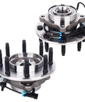 Pair of front wheel bearing and hub assembly with ABS for 2007-2013 Chevy Silverado 2500 3500 HD GMC Sierra 3500HD Yukon 8 lug
