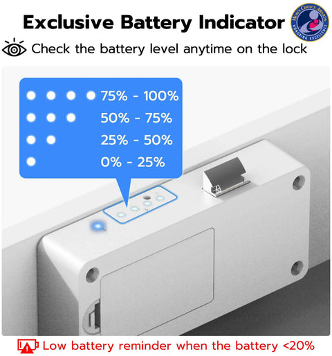 Smart Cabinet Lock Hidden No Drill Adhesive Baby Proofing Drawer Locks Keyless RFID Bluetooth Cabinet Locks For Adults battery display