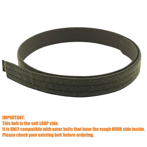 Duty Belt Inner Belt 1.5 Inch Loop Liner Tactical Under Belt Ranger Green Medium Fits Up To 2.25 Inch Belts displayed flat