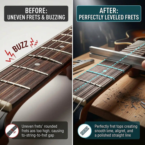 Professional Guitar Luthier Tool Kit With Fret Leveling Beam Fret Crowning File And Nut Files Set for fixing buzzing frets