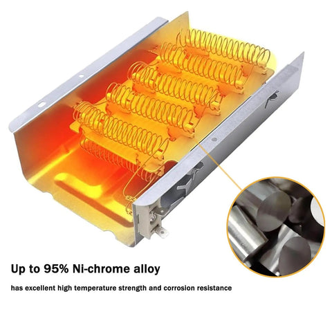 Dryer Heating Element Kit For WED4850HW0 WED49STBW1 WED4900XW0 WED4950HW0 WED4800XQ0 WED4800XQ1 WED4616FW0 Replacement Upgrade 279838