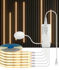 12V Warm White COB LED Strip Light Kit With 6.56Ft Length Self Adhesive Mount Parallel COB LEDs For Bright Even Lighting No Dark Spots