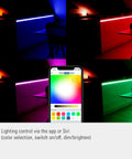 Smart LED Light Strip With Full Color Spectrum And White 1800 Lumens Adaptive Lighting Works With Siri and HomeKit shown in various colors