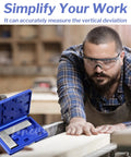 Machinist square set in blue case with four squares (2, 3, 4, 6 in) for precise 90-degree measurements.