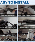 Steps for installing 41A5250 Garage Door Opener Drive Belt Replacement Kit 237 Inch Belt for Easy Install