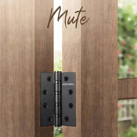 Heavy Duty 4 Inch Stainless Steel Door Hinges Matte Black Ball Bearing Set For Interior And Exterior Use, Square Corner