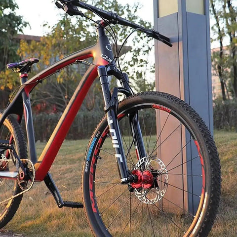 Mountain bike with Beefed Up Front Fork For Mountain Bikes With Damping And Disc Brake Compatibility, 27.5 inch black finish