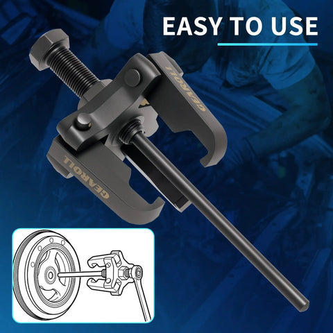 Heavy Duty Harmonic Balancer Puller Kit with 6 Jaw Set, adjustable 3 Jaw Extractor for quick damper pulley removal illustration