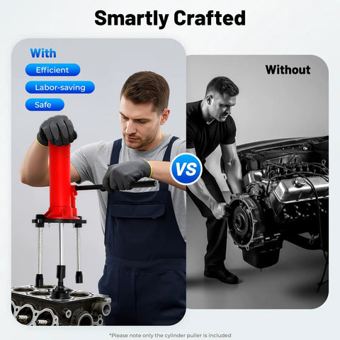 15T Hydraulic Cylinder Liner Puller Universal 80 to 135mm Wet Dry Sleeve Removal Tool For Engine And Tractor Repair Heavy Duty Liner Puller With Ergonomic Press Rod And Rugged Pro Grade 45 Steel Construction, red puller in engine block use