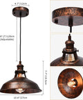 Industrial Barn Pendant Light Farmhouse Hanging Fixture 10.6 Inch Vintage Ceiling Lamp with Adjustable Cord and Upward Light Emission
