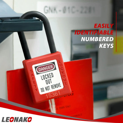 Bulletproof Lockout Tagout Safety Padlocks 5 Pack Keyed Different With Nylon Shackles And Individual Keys For Industrial Hazardous Energy Control And OSHA Compliant Work Sites Built Tough