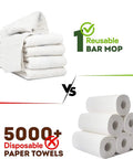 Comparison of Linen Terry Bar Mop Towels 14x17 White Value Pack Of 60 Absorbent And Durable Multipurpose Cleaning Rags to paper towels