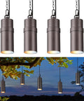 Low Voltage 12V Hanging Landscape Lights 5CCT LED Outdoor Pendant Lighting For Gazebo Pergola Garden Aluminum IP65 Oil Rubbed Bronze Pack Of 4 With Chain And Mounting Accessories