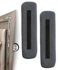 Heavy Duty Wall Buffer Headboard Protectors Soft Foam Stoppers shown together with a beige upholstered bed and pillows.