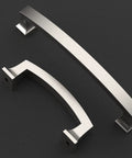 5 Inch Brushed Satin Nickel Cabinet Pulls 20 Pack With Dual Screw Sizes For Easy Install Kitchen Hardware Cupboard Handles Includes Two Screw Sizes And Scratch Resistant Packaging For Easy Install showcasing two handles on black background