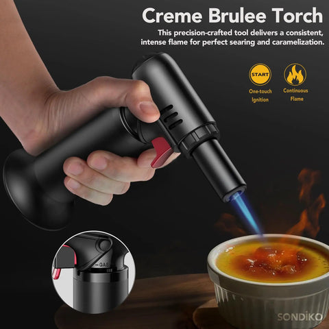 Butane Torch Lighter With Visible Fuel Window Refillable Soldering Torch With Adjustable Flame For Welding Resin Art and Industrial DIY Projects Easy One Handed Operation.