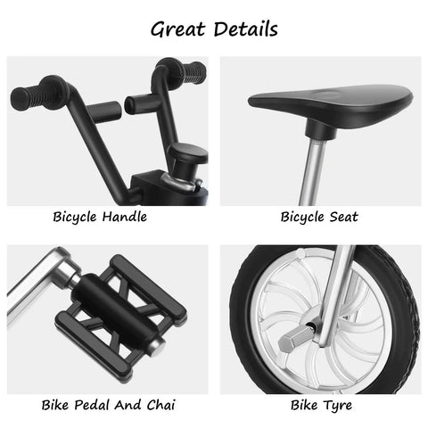 Detailed view of 12 Pack Mini Finger BMX Bikes showing handle, seat, pedal, and tire from Reconfigurable Tiny Bicycle Toys.