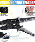 Ratcheting Wire Crimping Tool For Heat Shrink Connectors Pro Grade Crimper Pliers For 10 To 22 AWG Wire High Precision Jaw