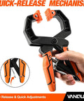 Beefy 4 Pack Quick Release Ratcheting Wood Clamps For Woodworking Heavy Duty Hand Clamps With Ergonomic Handles 55 Lbs Clamping Force Includes Two 4 Inch And Two 2 Inch Clamps