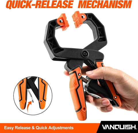 Beefy 4 Pack Quick Release Ratcheting Wood Clamps For Woodworking Heavy Duty Hand Clamps With Ergonomic Handles 55 Lbs Clamping Force Includes Two 4 Inch And Two 2 Inch Clamps