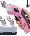 Hot 4V Cordless Electric Scissors With 3 Sharp Blades For Fabric And Cardboard. Powerful 10K RPM Cut Fast Cloth, Paper, Foam.