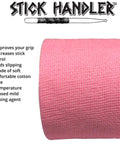 Pink Ten Pack Drumstick Grip Tape Killer Non Slip Cotton Gauze For Pro Drummers Boosting Stick Control With Hella Secure Zero Sweat Grip Layers Made In Usa For Jam Sessions roll view with texture detail.