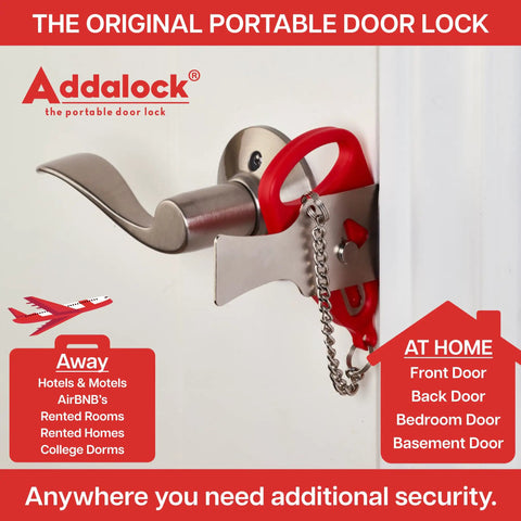 Portable Door Lock For Travel And Home Security Must Have Easy Install Inward Swing Lock For Hotels, Apartments, Dorms