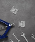 Heavy Duty Stainless Steel Hinges For Cargo Trailers And Dump Trucks Foldable And Detachable Design Rust Resistant And Reinforced For Tough Automotive And Industrial Use Built To Take A Beating Under High Pressure, stainless steel, top view