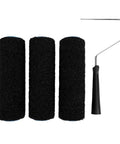 Top Shelf Nine Inch Drywall Texture Roller Cover Heavy Duty Capacity Nylon Design For Flawless Joint Compound Application Slick Wall And Ceiling Finish, featuring three nylon roller covers and a sturdy handle.